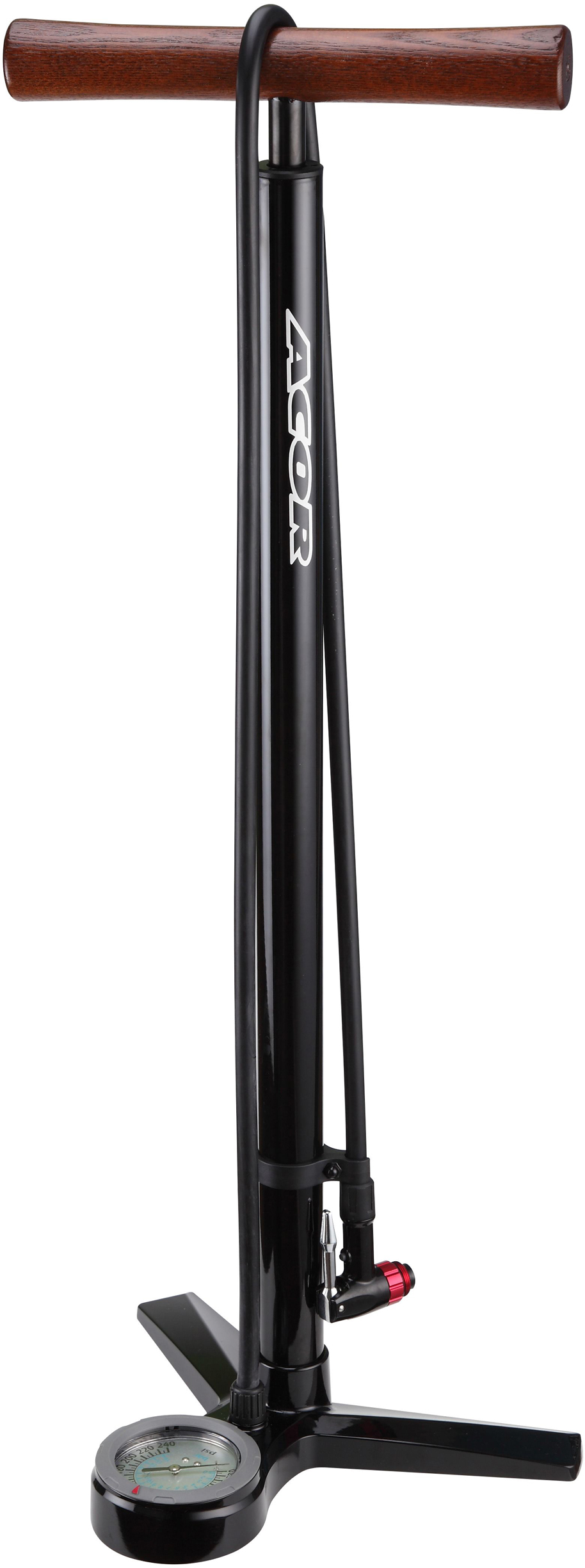 AMP21501 Acor Black Alloy Clever Valve Floor Pump