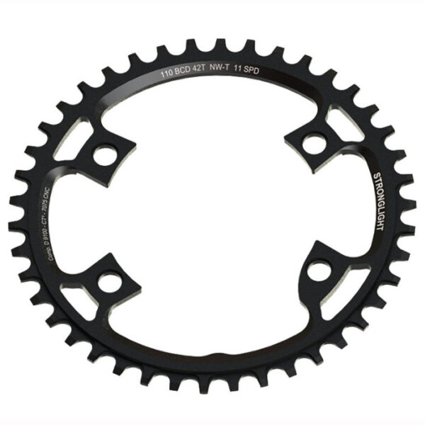 GR11040 Stronglight 40T Black 4-Arm Gravel Chainring: Shimano