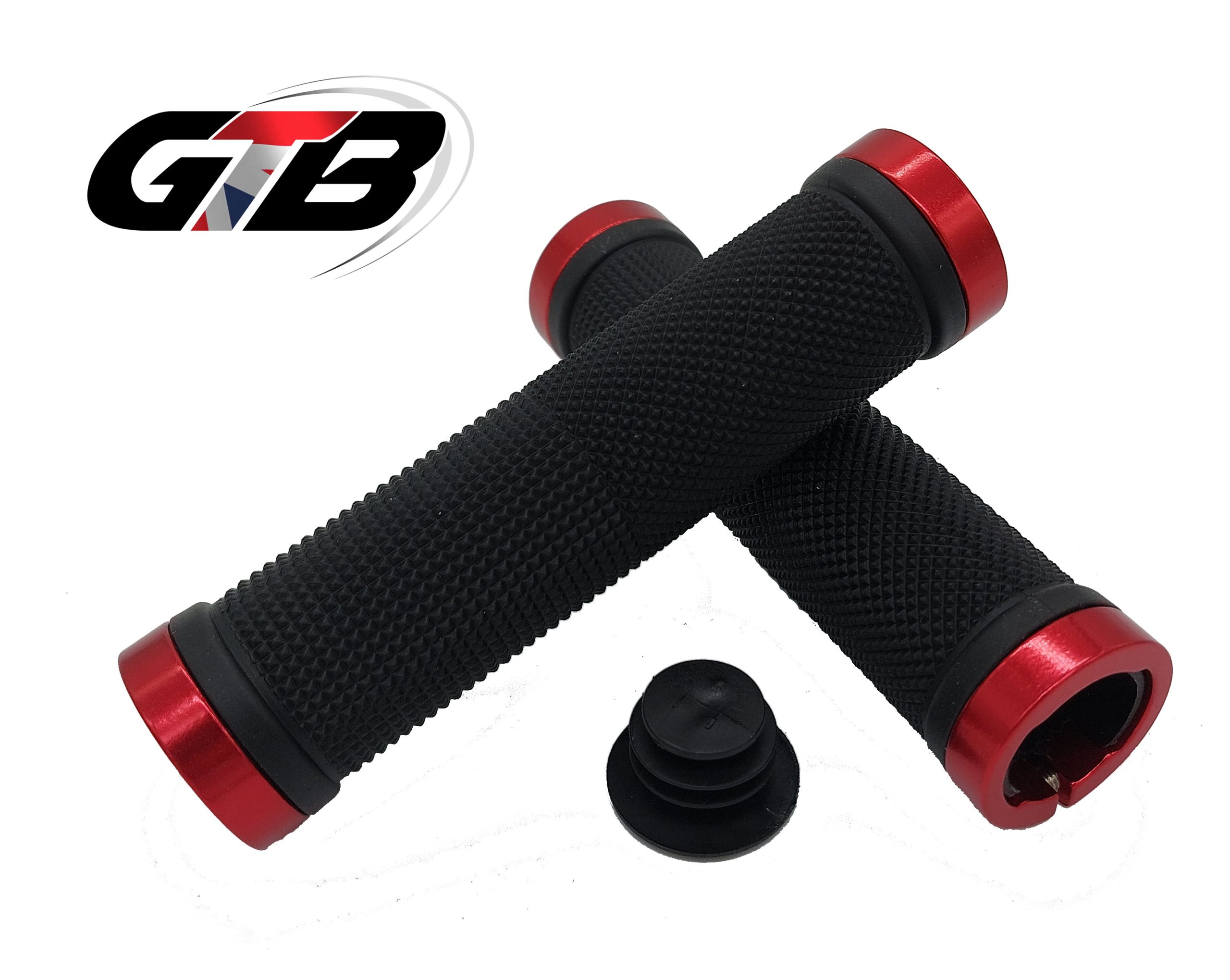 GTGP03R GTB Lock On Handlebar Grips : Black / Red