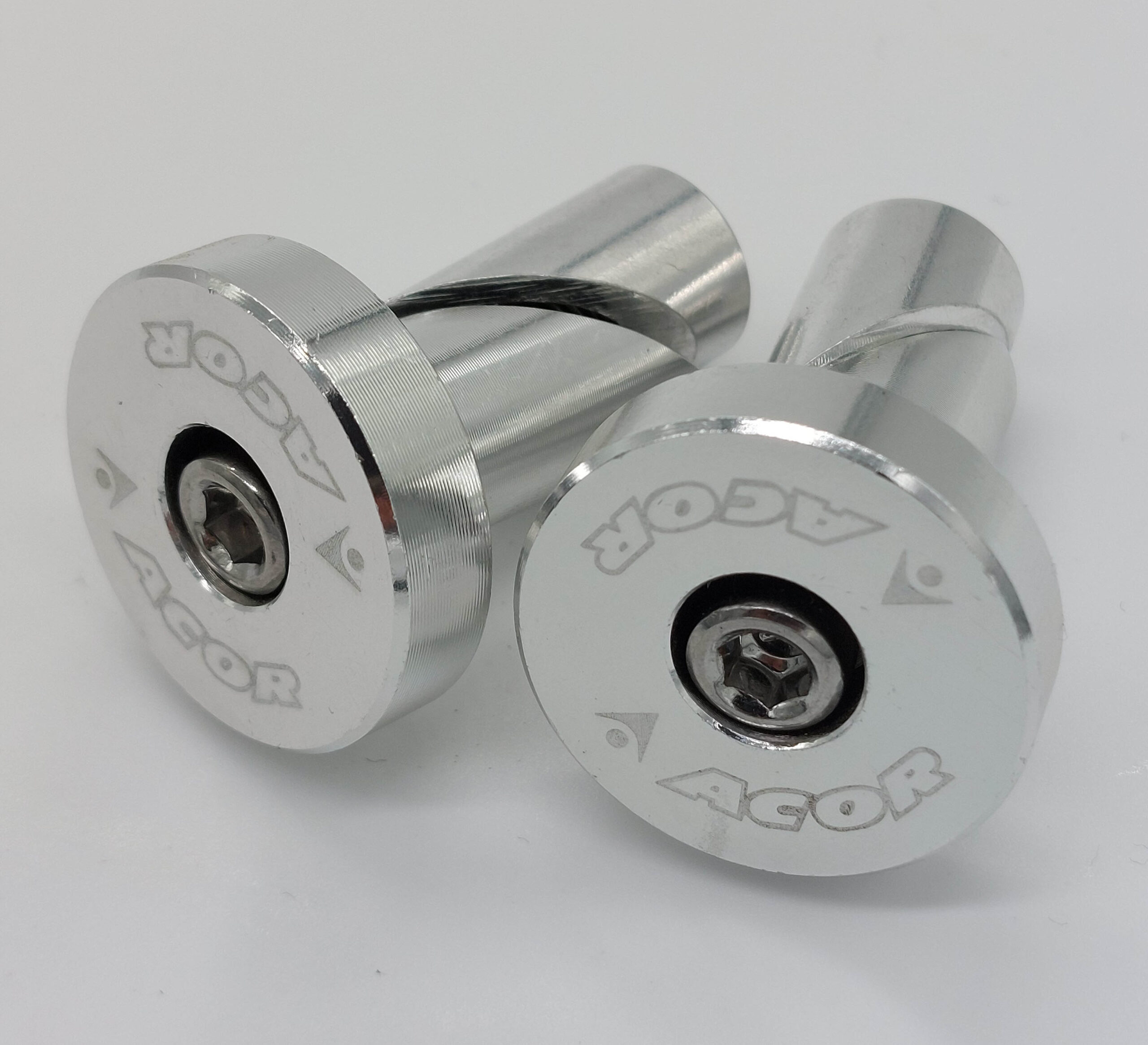 ABZ21025S Acor 15mm Silver Alloy Bar End Plugs