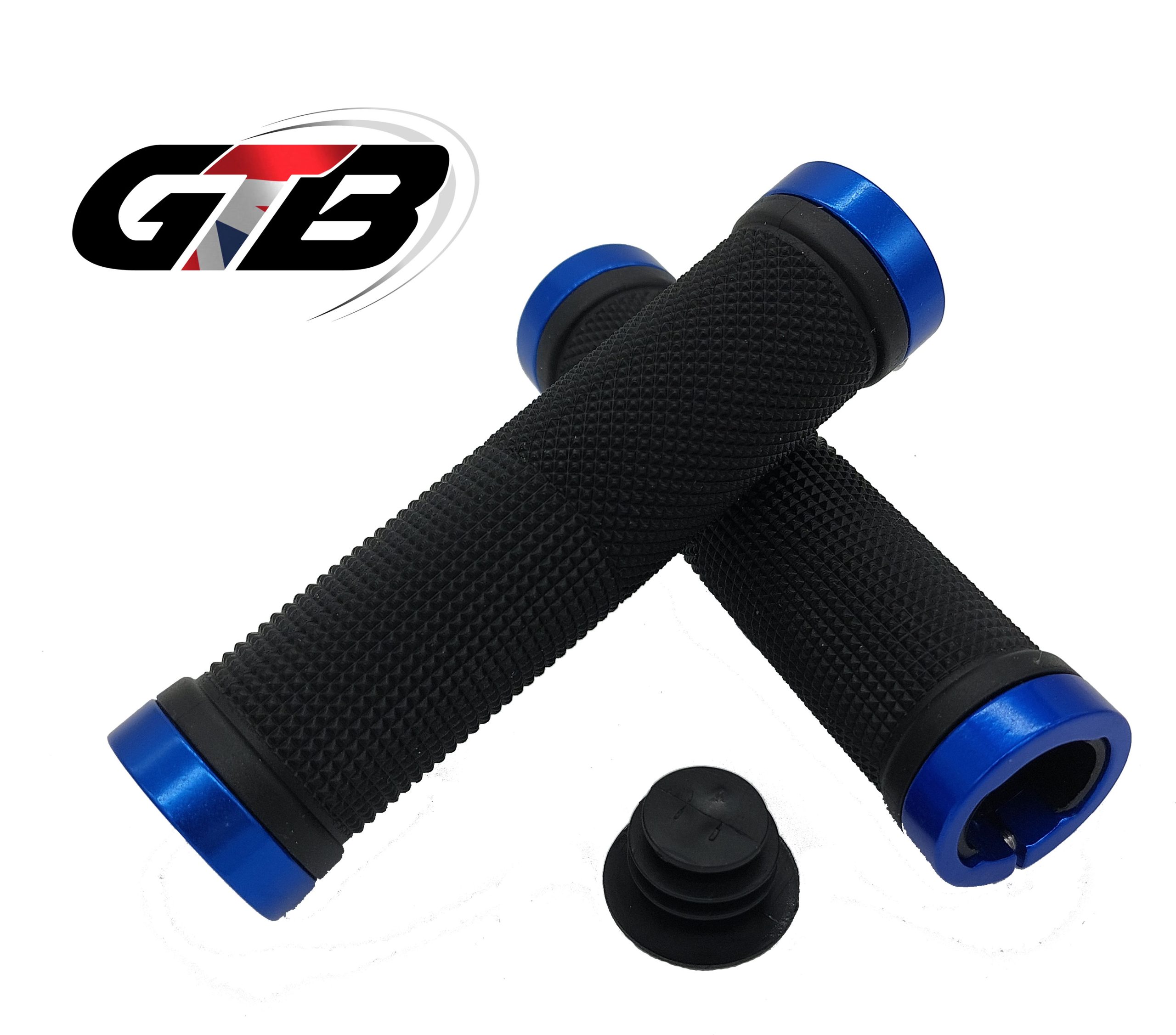 GTGP03B GTB Lock On Handlebar Grips : Black / Blue