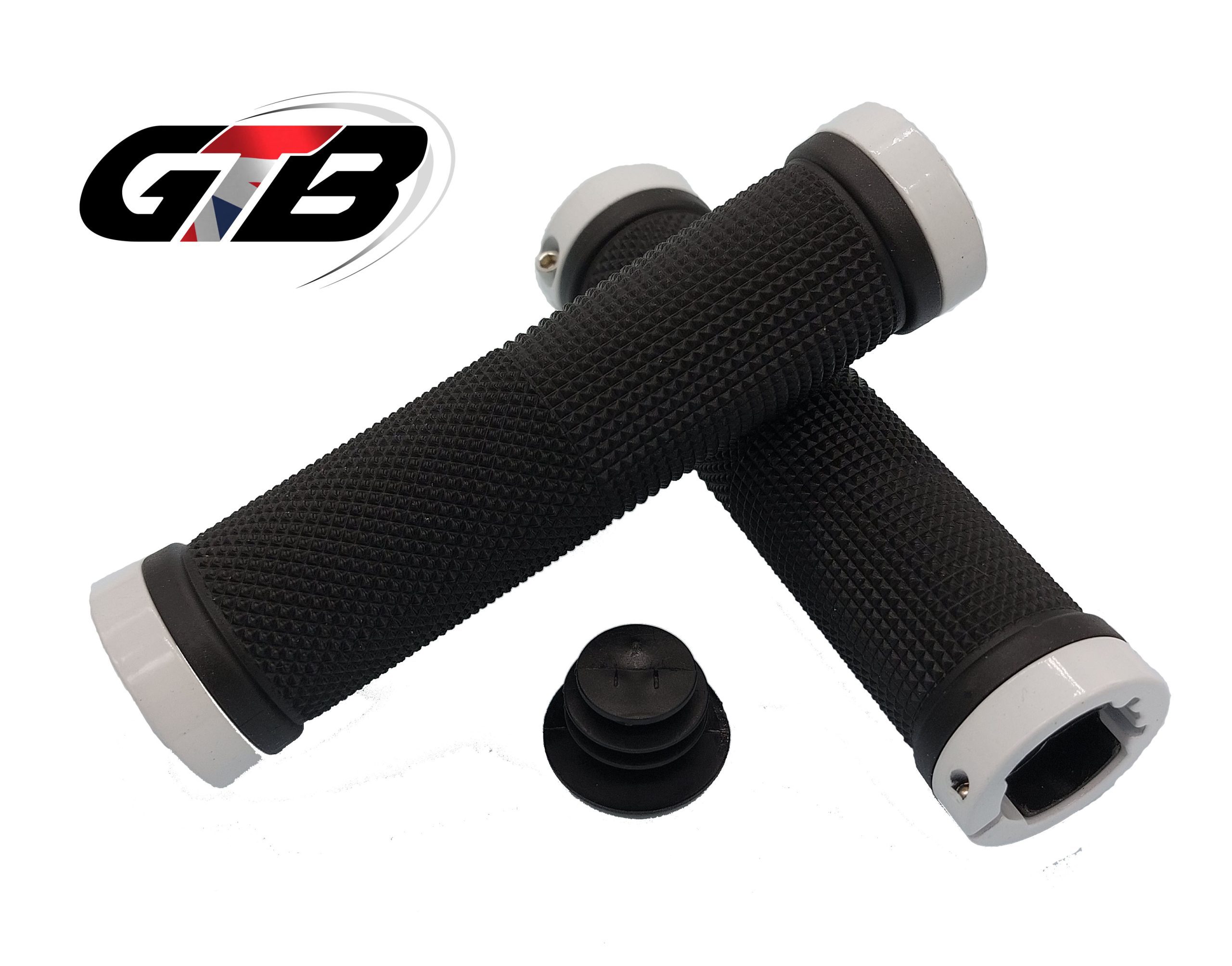 GTGP03W GTB Lock On Handlebar Grips : Black / White