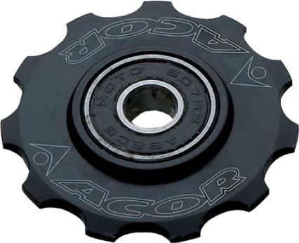 ARO601Z Acor Black 10T CNC Alloy Jockey Wheel