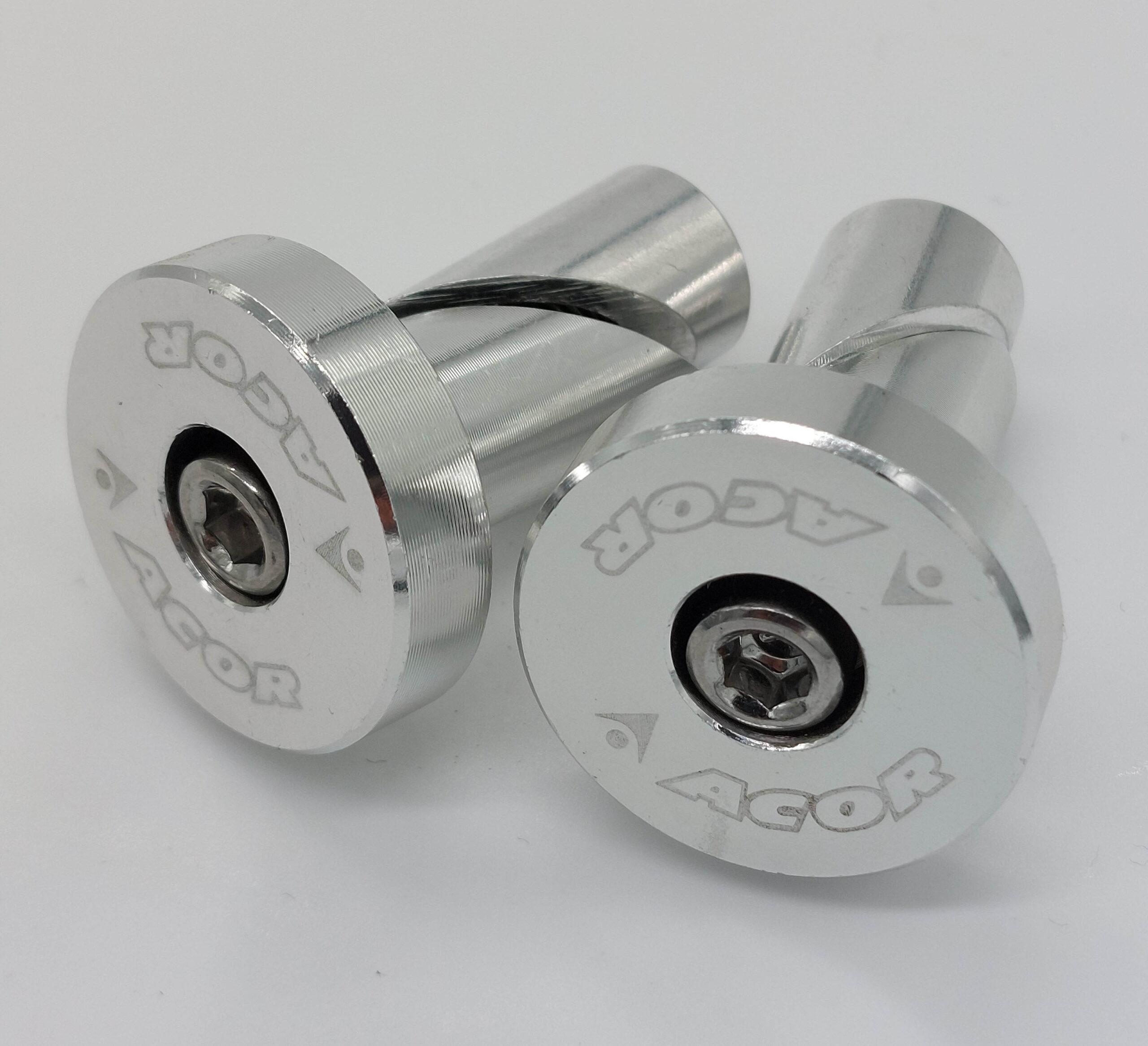 ABZ21025S Acor 15mm Silver Alloy Bar End Plugs