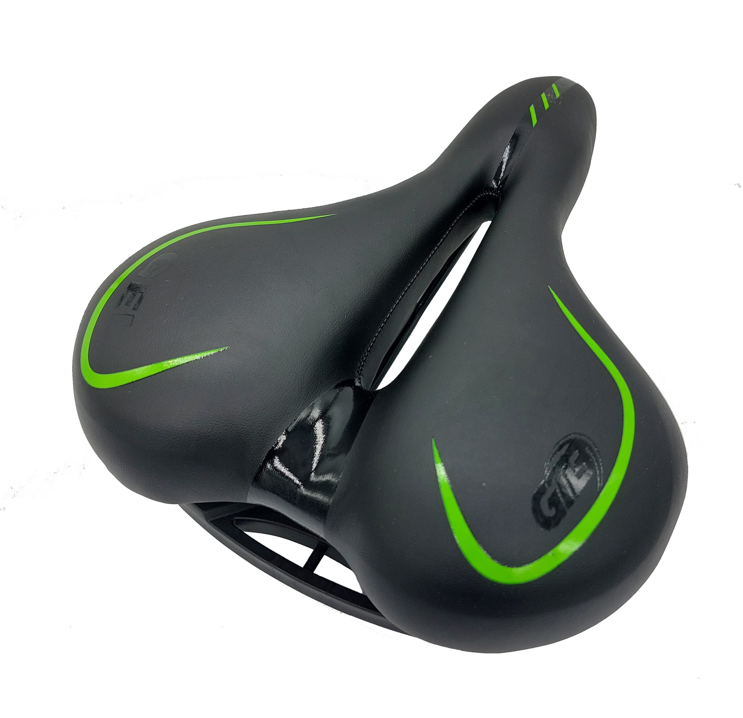 GTSA03G GTB Comfort Saddle 1057-4 With Elastomer : Black/Green