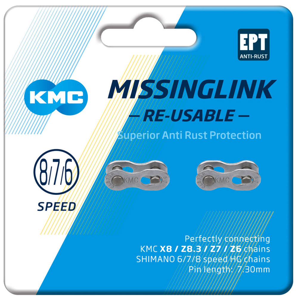 KMC MissingLink 7/8R EPT Silver 7,3mm, 2pcs/Card