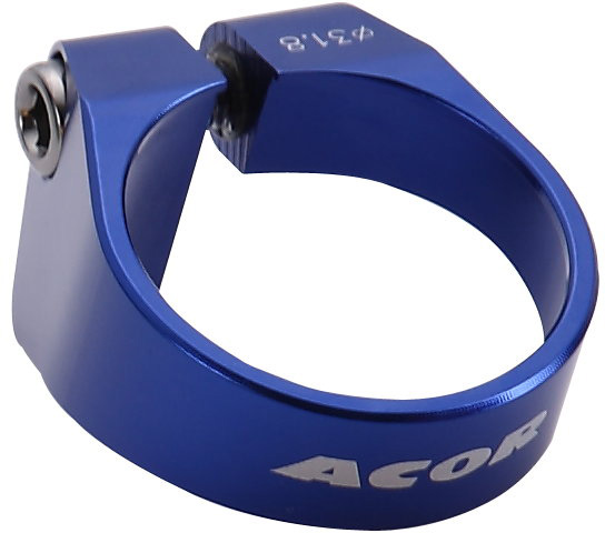 AQR212109B Acor Blue 34.9mm CNC Alloy Bolt Seat Post Clamp