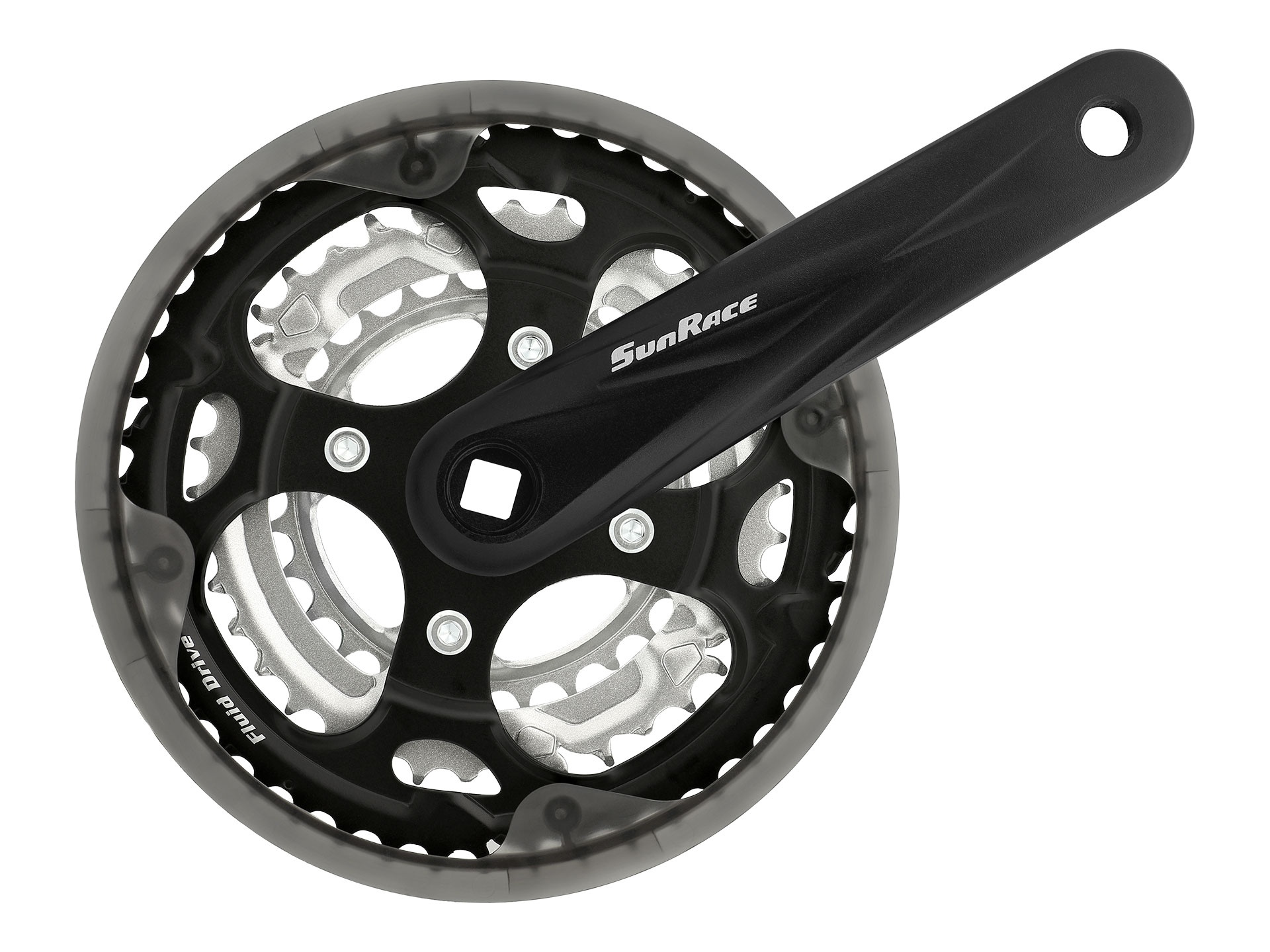 Sunrace FCM300 Chainset: 7/8 Speed 48/38/28T 170mm