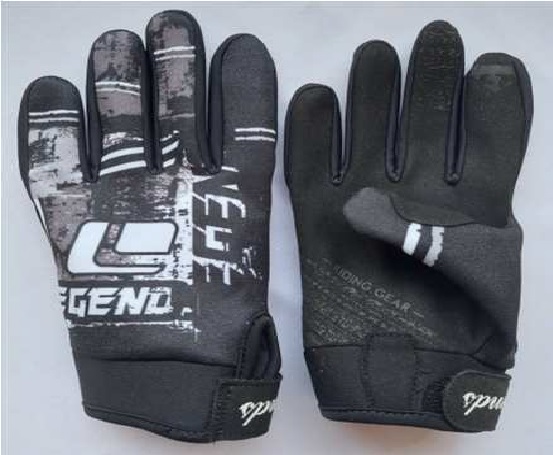 Legend Full Finger Gloves - Kids - Large - Blk/Wht