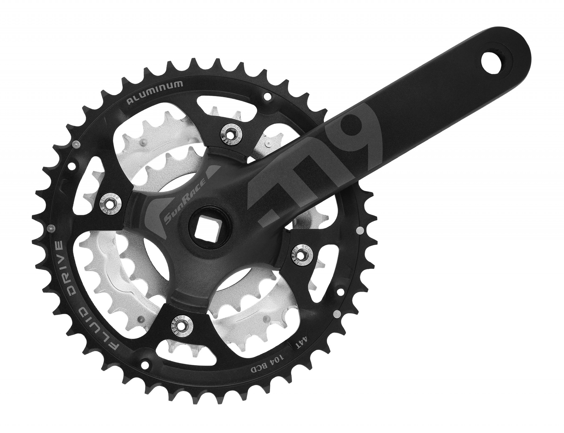 Sunrace FCM914 Chainset: 9 Speed 44/32/22T 175mm