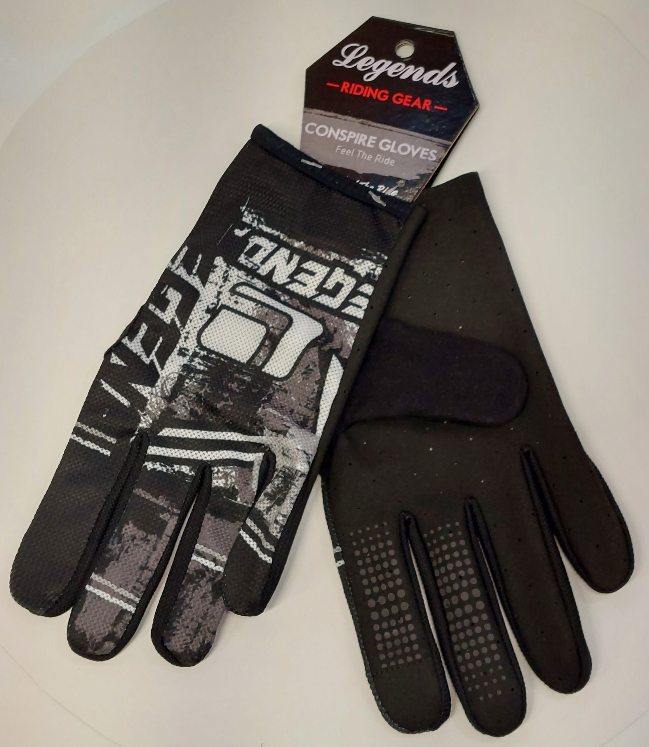Legend Full Finger Lightweight Gloves - Large - Blk/Wht