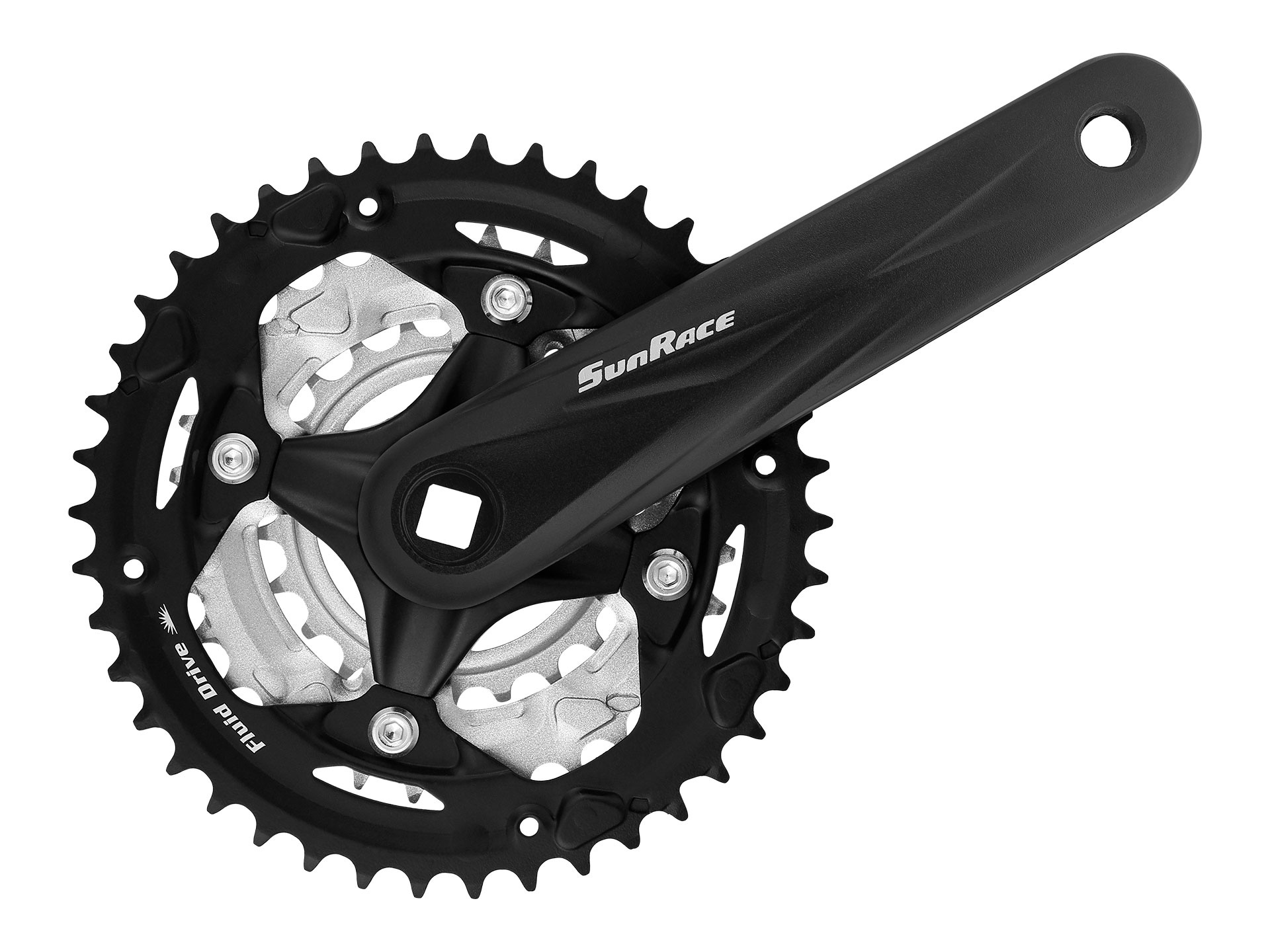 Sunrace FCM600 Chainset: 7/8 Speed 42/32/22T 170mm