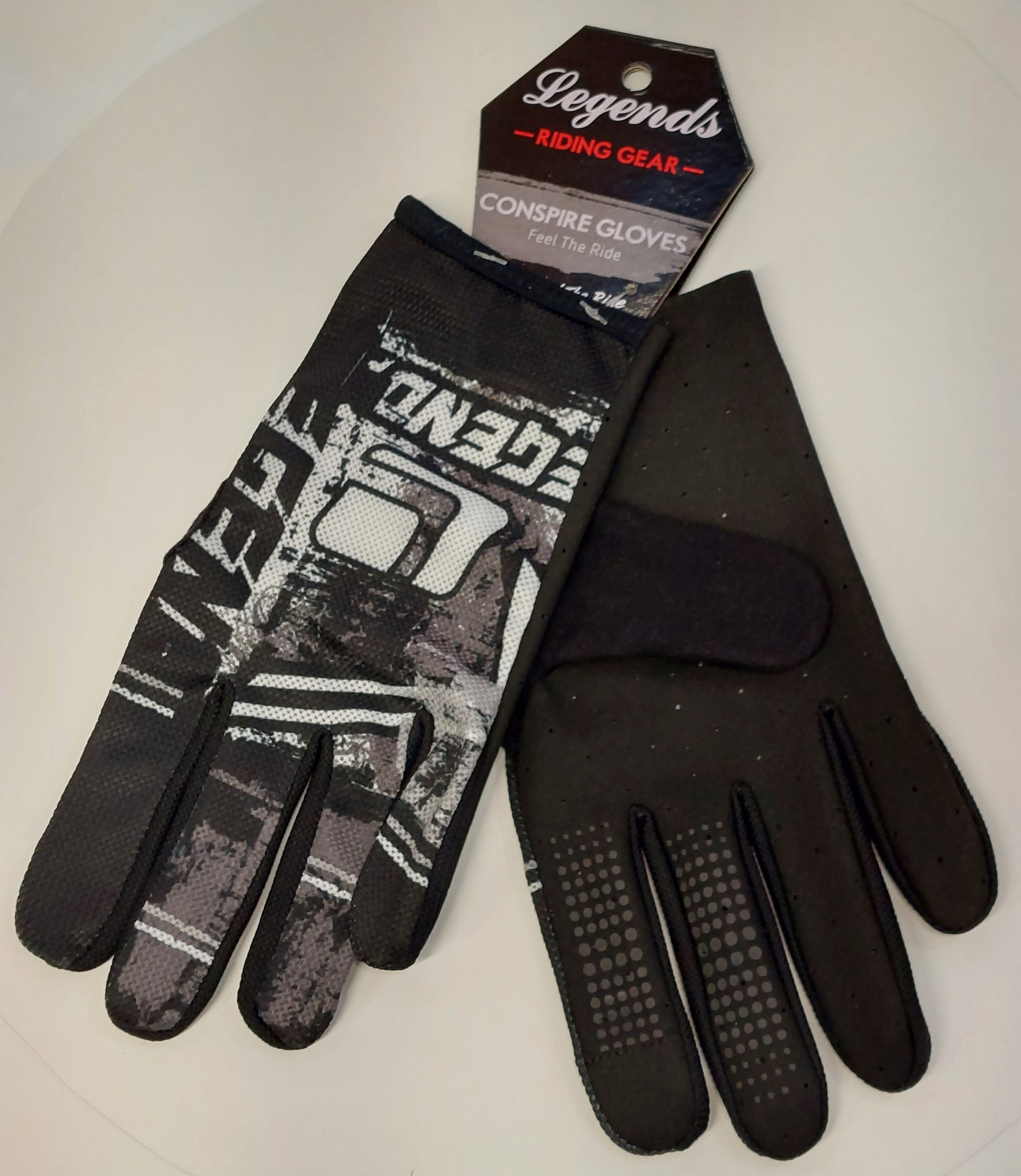 Legend Full Finger Lightweight Gloves - XL - Blk/Wht